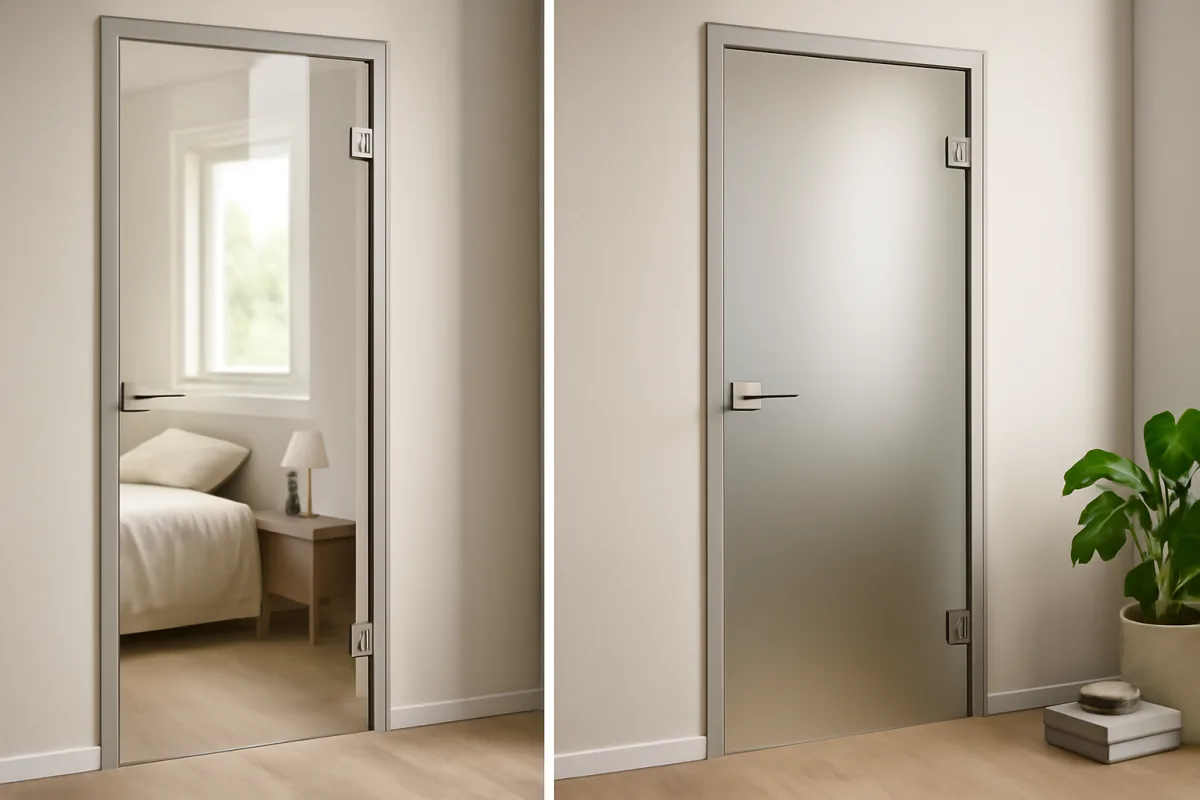 Porta in vetro trasparente o satinato? Pro e contro da considerare prima dell’acquisto