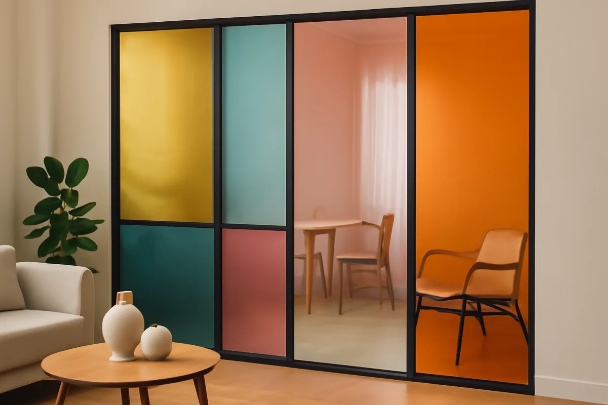 Sezioni divisorie colorate in vetro: idee pratiche per dare personalità agli ambienti