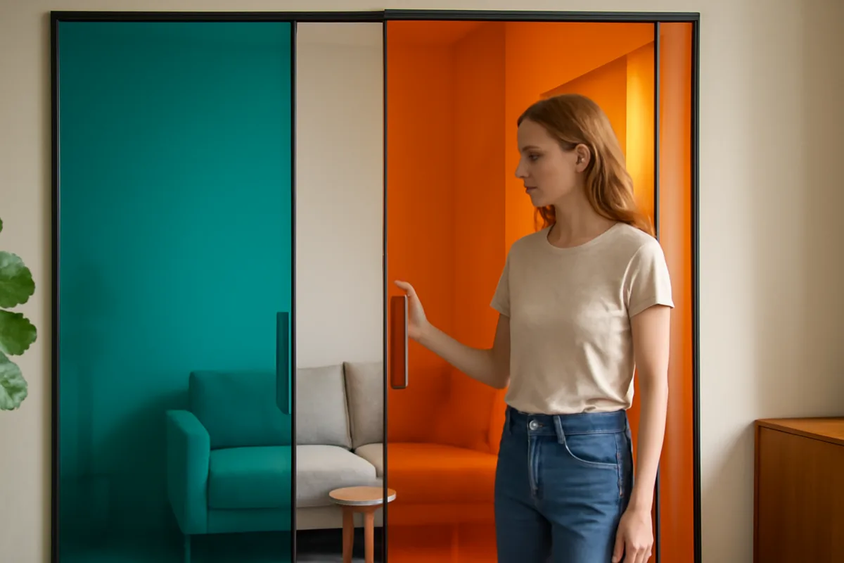 Porte scorrevoli in vetro pigmentato: colore e praticità tutto in uno