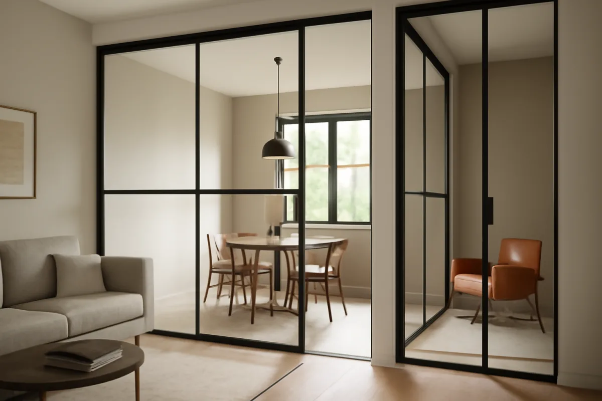 Pareti mobili in vetro per zona living: crea ambienti dinamici e sempre nuovi